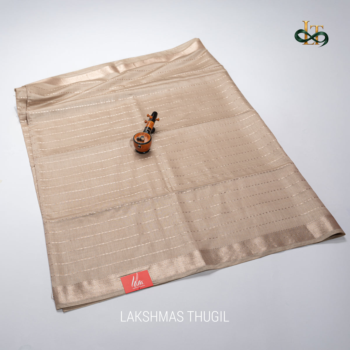 Soft Silk Saree - LIVA - Soft Beige with Champagne Gold Golden Zari