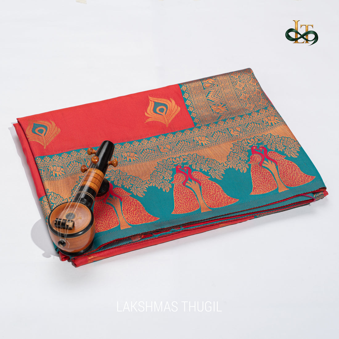 Kota Silk Saree - Rani Pink and Peacock Motifs with Antique Gold Zari