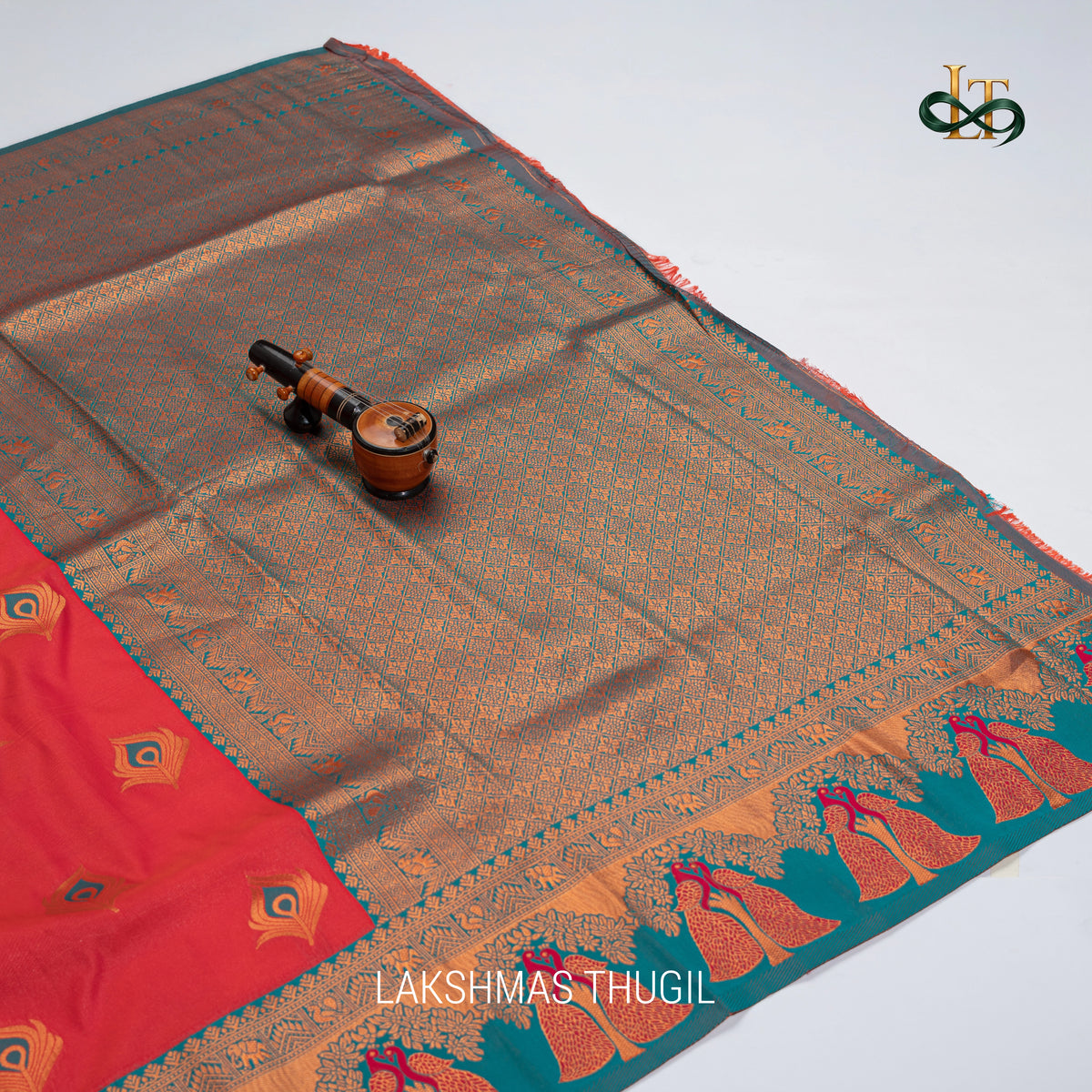 Kota Silk Saree - Rani Pink and Peacock Motifs with Antique Gold Zari