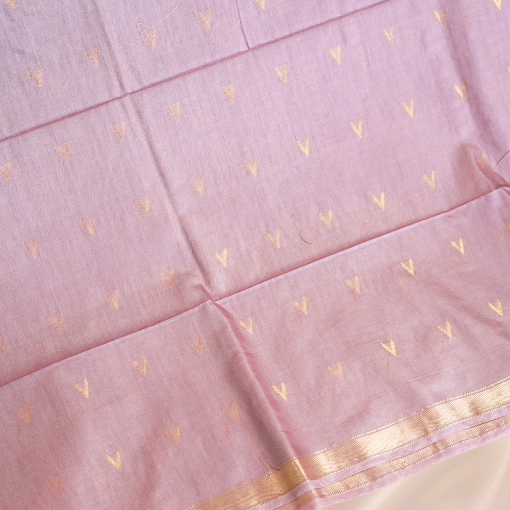 Menmai - Swarna Rekha - Soft Silk Saree - Mauve with Gold Zari