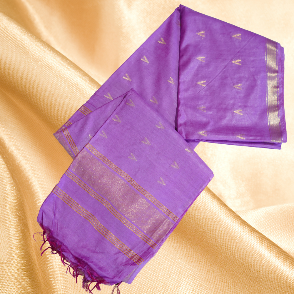 Menmai - Indrani Rekha - Soft Silk Saree - Rich Purple  with Gold Zari