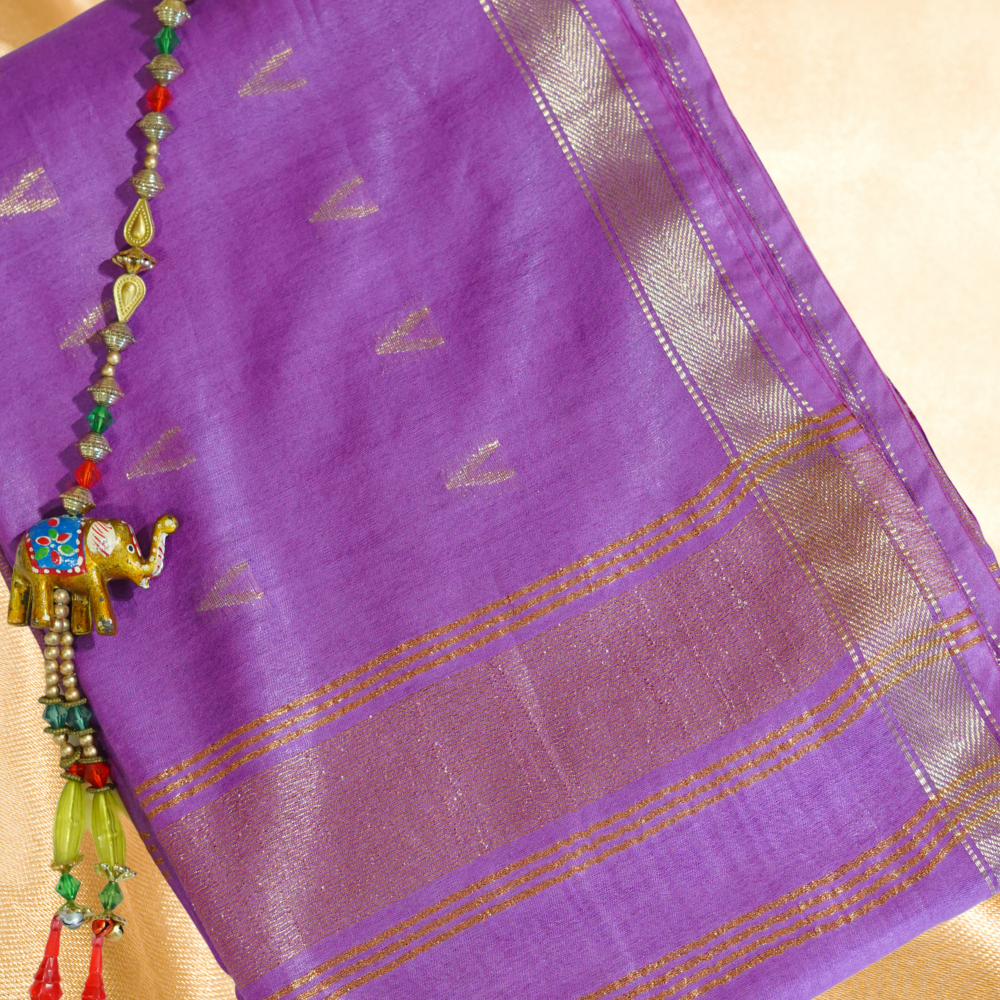 Menmai - Indrani Rekha - Soft Silk Saree - Rich Purple  with Gold Zari