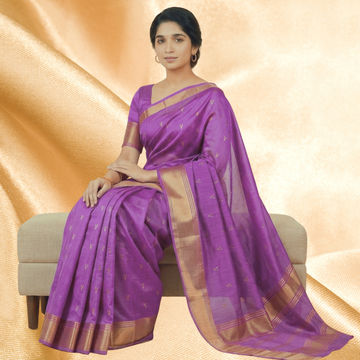 Menmai - Indrani Rekha - Soft Silk Saree - Rich Purple  with Gold Zari